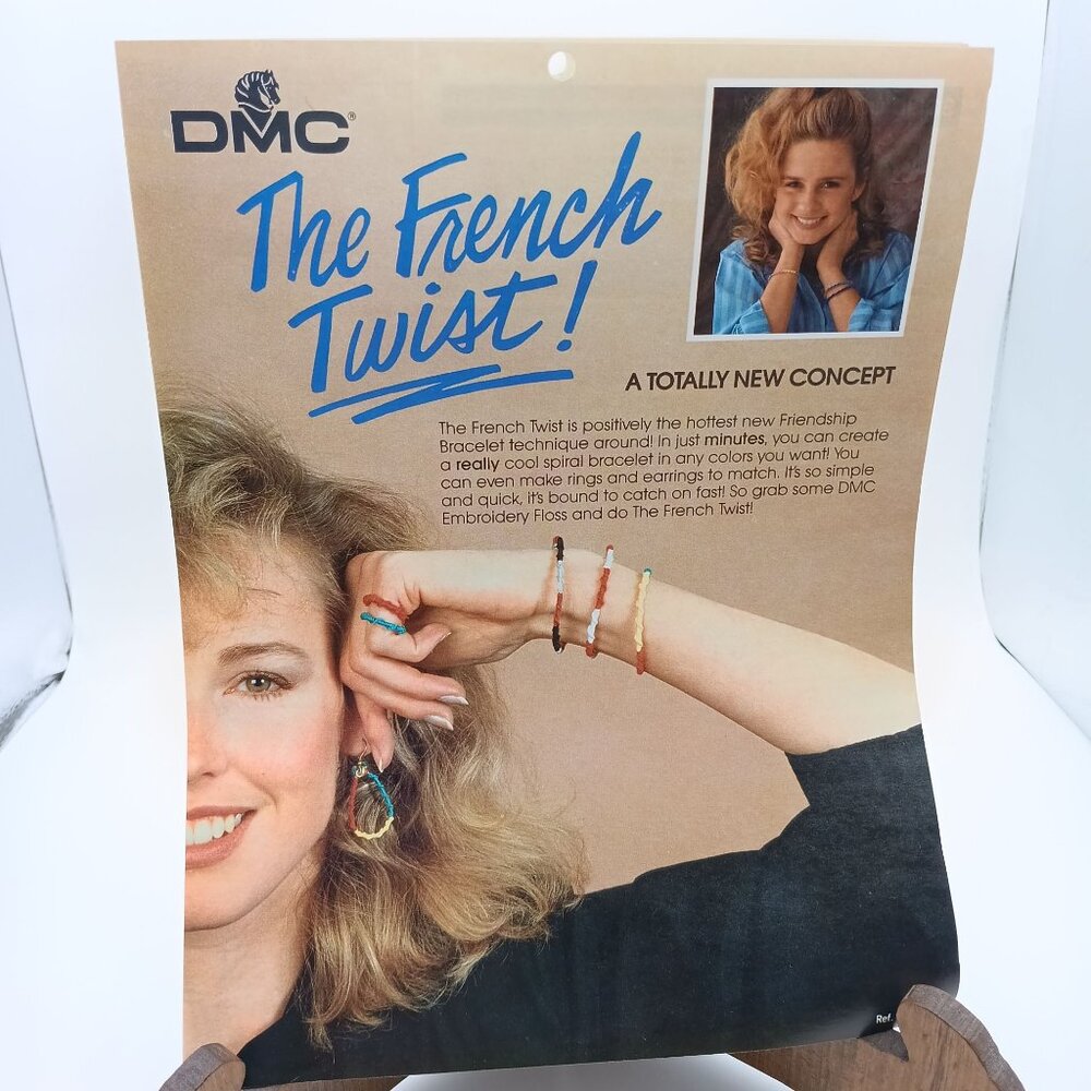 Vintage DMC Craft Pattern, French Twist Friendship Bracelets Express Yourself
